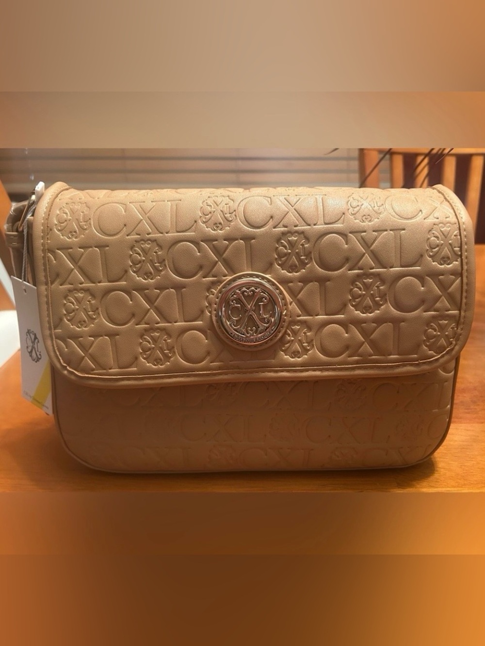 CXL by Christian Lacroix Embossed Toffee Color Shoulder Bag
